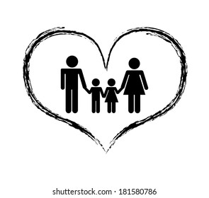 family design over white background, vector illustration