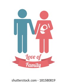 family design over white background, vector illustration