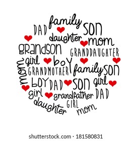 family design over white background, vector illustration