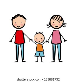 Family design over white background, vector illustration