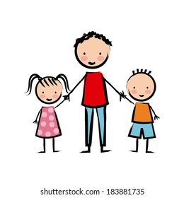 Family design over white background, vector illustration