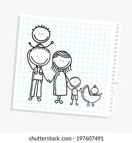 Family design over white  background, vector illustration