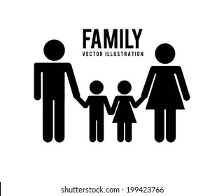Family design over white background, vector illustration