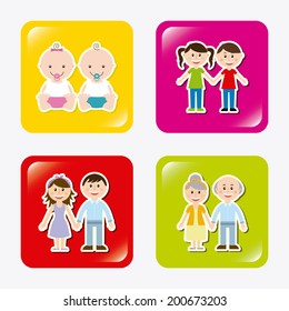 family design over white background vector illustration