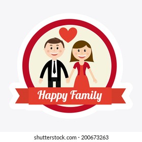family design over white  background vector illustration