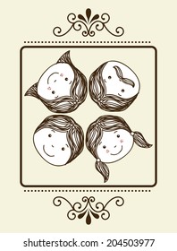 family design over white background vector illustration
