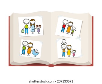 family design over white  background vector illustration 