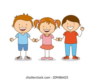 Happy Cute School Kids Talk Friends Stock Vector (Royalty Free ...