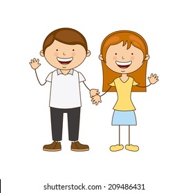 family design over white background vector illustration