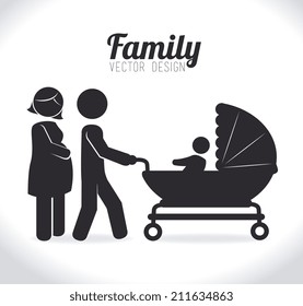 Family design over white background, vector illustration