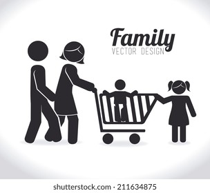 Family design over white background, vector illustration