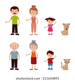 Family design over white background, vector illustration