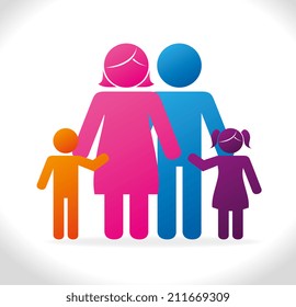 Family  design over white background, vector illustration