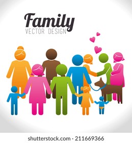 Family  design over white background, vector illustration