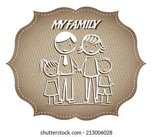 family design over white background vector illustration
