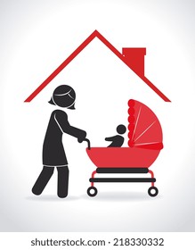 Family design over white background, vector illustration