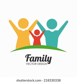 Family design over white background, vector illustration