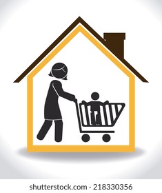 Family design over white background, vector illustration