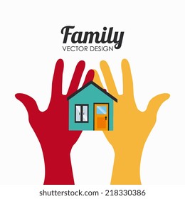 Family design over white background, vector illustration