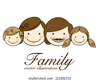 Family design over white background, vector illustration