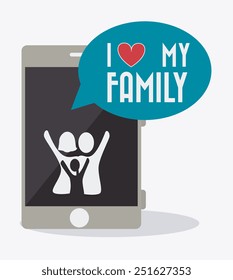 Family design over white background, vector illustration.