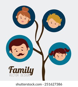 Family design over white background, vector illustration.