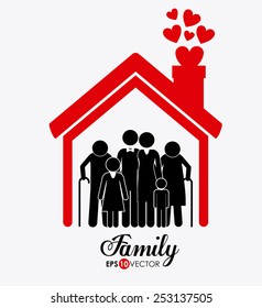 Family design over white background, vector illustration.