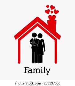 Family design over white background, vector illustration.