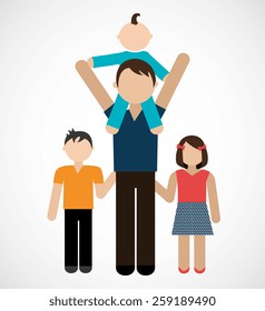 Family design over white background, vector illustration.