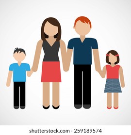 Family design over white background, vector illustration.