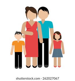 Family design over white background, vector illustration.