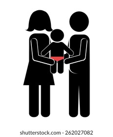 Family design over white background, vector illustration.