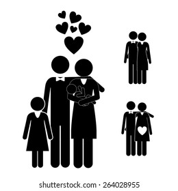 Family design over white background, vector illustration