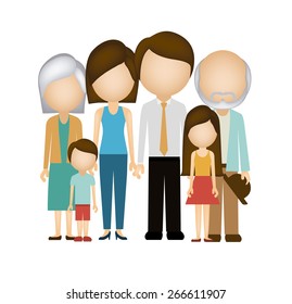 Family design over white background, vector illustration