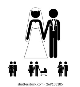 Family design over white background, vector illustration