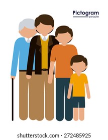 Family design over white background, vector illustration