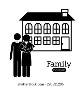 Family design over white background, vector illustration