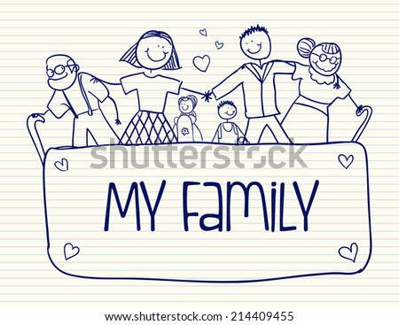 family design over  white background vector illustration