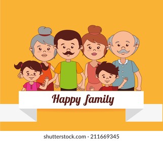Family  design over yellow background, vector illustration