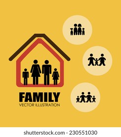 Family design over yellow background,vector illustration