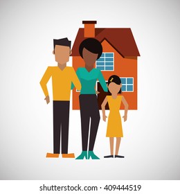 Family design, relationship and home concept, vector illustration