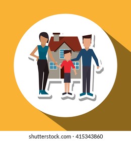 Family design, relationship and home concept, vector illustration