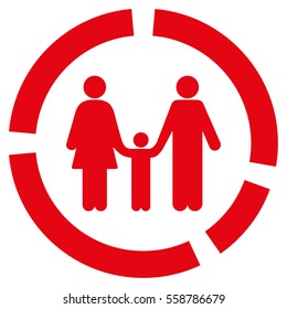Family Diagram vector icon. Flat red symbol. Pictogram is isolated on a white background. Designed for web and software interfaces.
