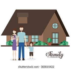 Family digital design, vector illustration eps 10