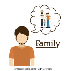 Family digital design, vector illustration eps 10