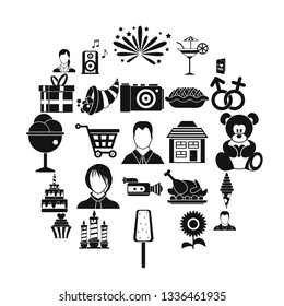 Family dinner icons set. Simple set of 25 family dinner vector icons for web isolated on white background