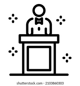 Family divorce icon. Outline family divorce vector icon for web design isolated on white background