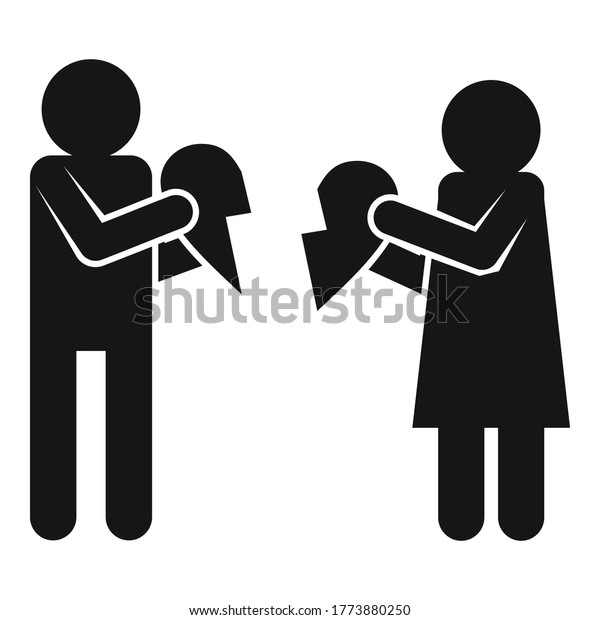 Family divorce\
icon. Simple illustration of family divorce vector icon for web\
design isolated on white\
background