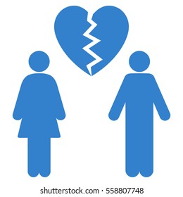 Family Divorce vector icon. Flat cobalt symbol. Pictogram is isolated on a white background. Designed for web and software interfaces.