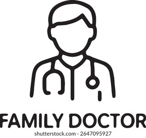 Family Doctor Icon Healthcare Medical Professional Design